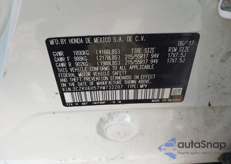 2017 Honda Hr-V Ex from USA, damaged, VIN 3CZRU6H57HM732207